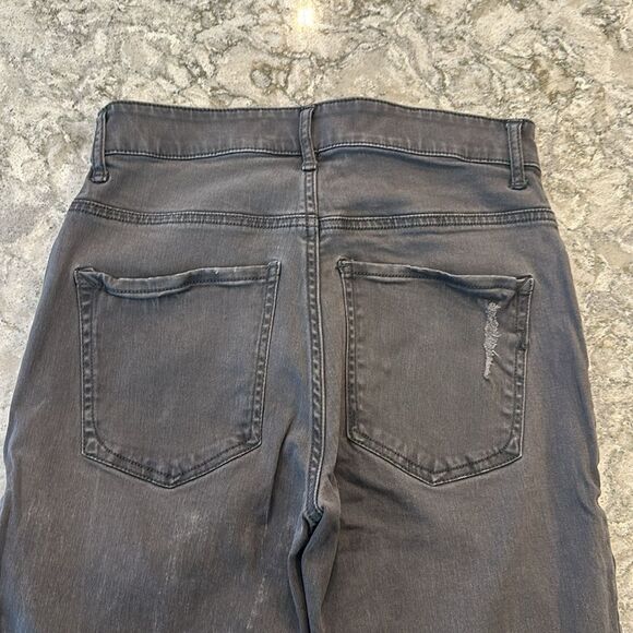 🖤 Express Dark Gray Distressed Ankle Legging Jeans - Size 0 - Picture 4 of 5